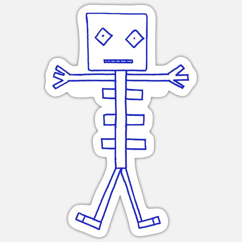 Skeleton Robot - Sticker size S (10 x 10 cm) - white matte