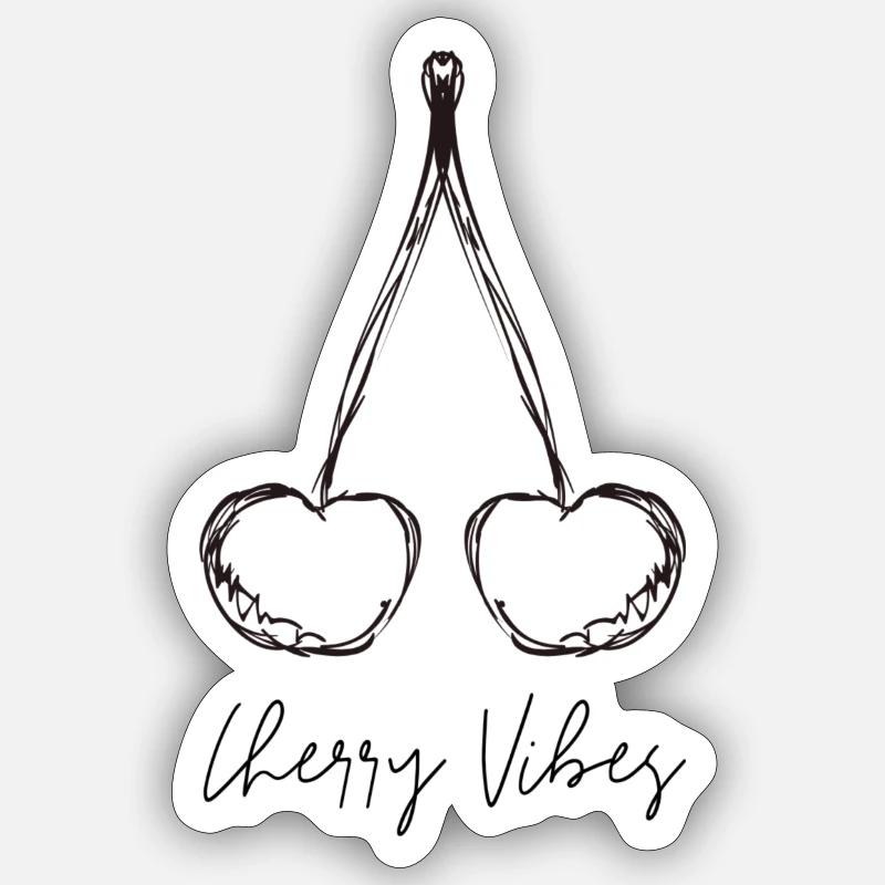 Cherry Vibes - Sticker Größe S (10 x 10 cm) - Mattweiß