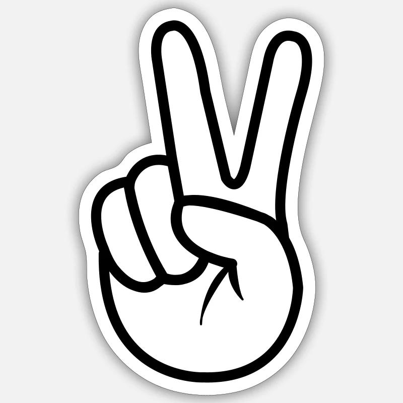 peace hand - Sticker size S (10 x 10 cm) - white matte