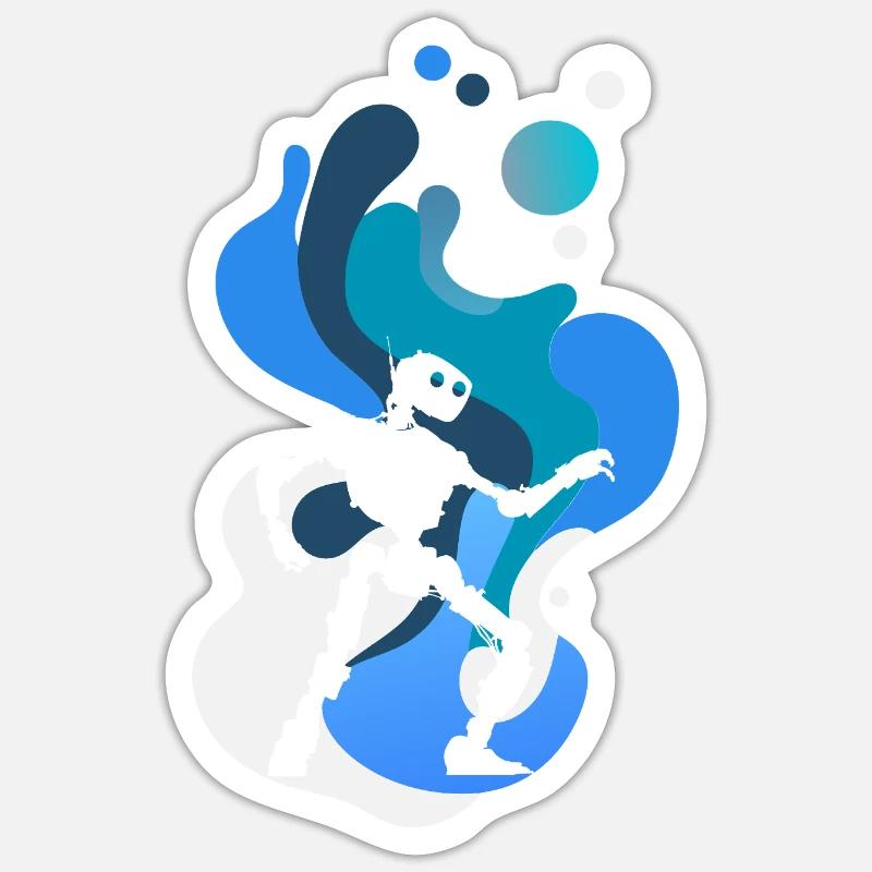 Robot Robotics - Sticker size S (10 x 10 cm) - white matte