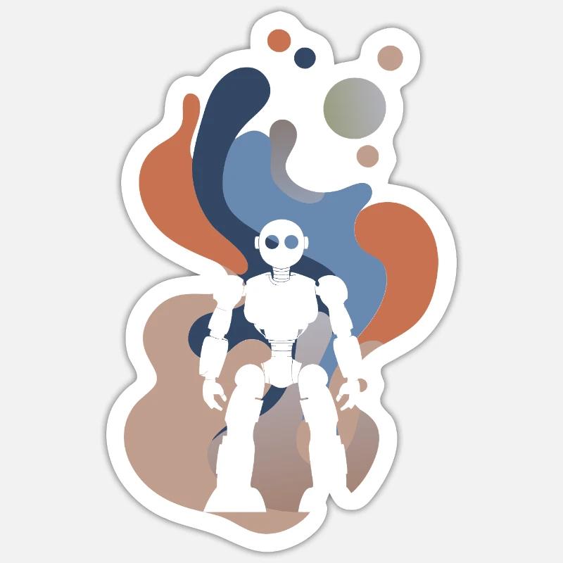 Roboter Robotik - Sticker Größe S (10 x 10 cm) - Mattweiß