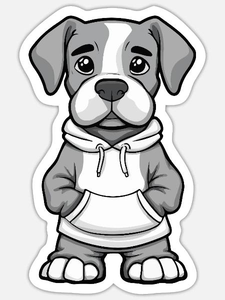 Great Dane Hund Lustig - Sticker Größe S (10 x 10 cm) - Mattweiß