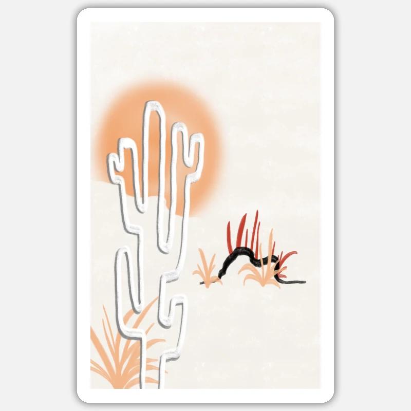 Kaktus 2 - Sticker Größe S (10 x 10 cm) - Mattweiß