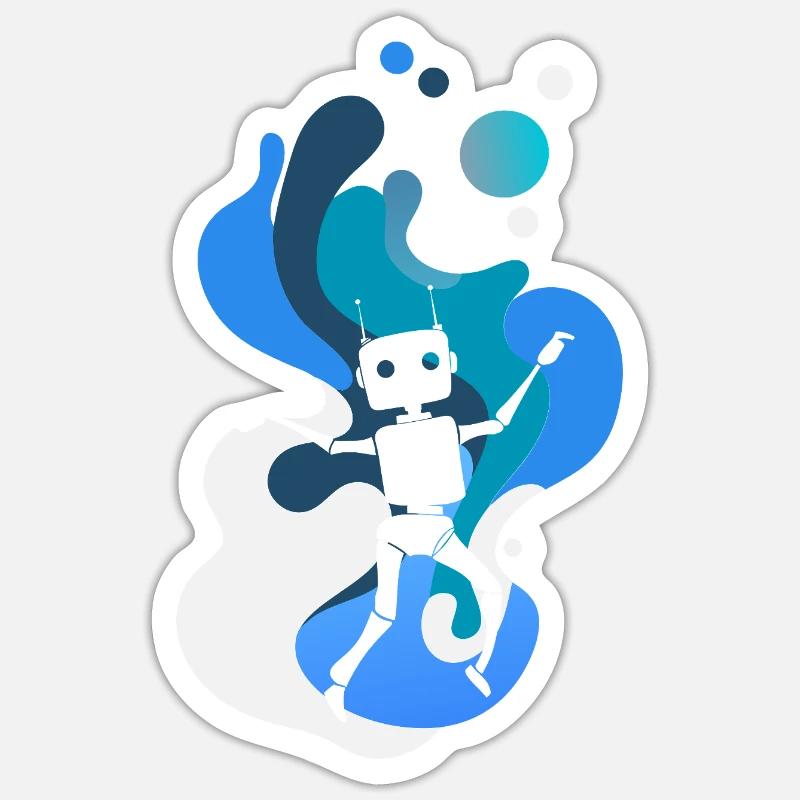 Robotik Robotics Tech - Sticker Größe S (10 x 10 cm) - Mattweiß
