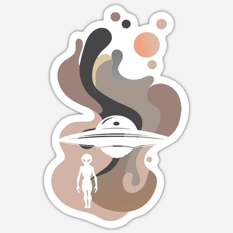 Vaisseau spatial Rocket Scifi Sticker taille S (10 x 10 cm)