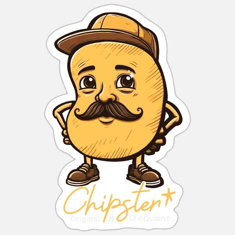 Chipster - Sticker Größe S (10 x 10 cm) - Mattweiß