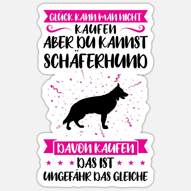 Schäferhund Hund Hundebesitzer Geschenk - Sticker Größe S (10 x 10 cm) - Mattweiß
