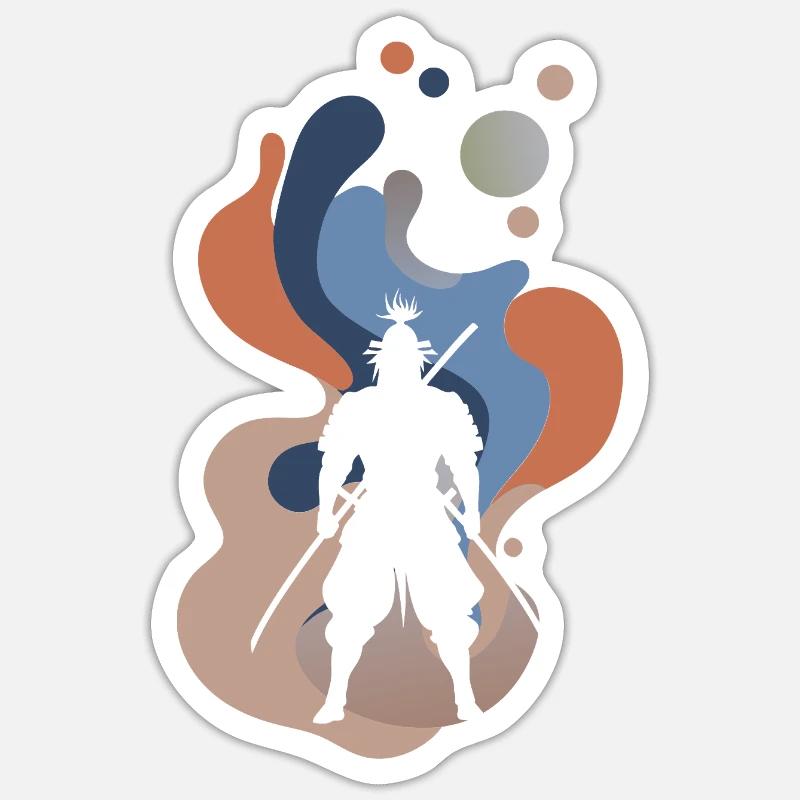 Épée de samouraï - Sticker taille S (10 x 10 cm) - blanc mat