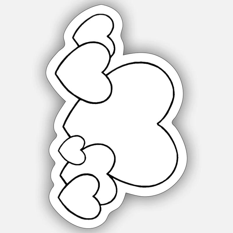 Herz Quer Liebe - Sticker Größe S (10 x 10 cm) - Mattweiß