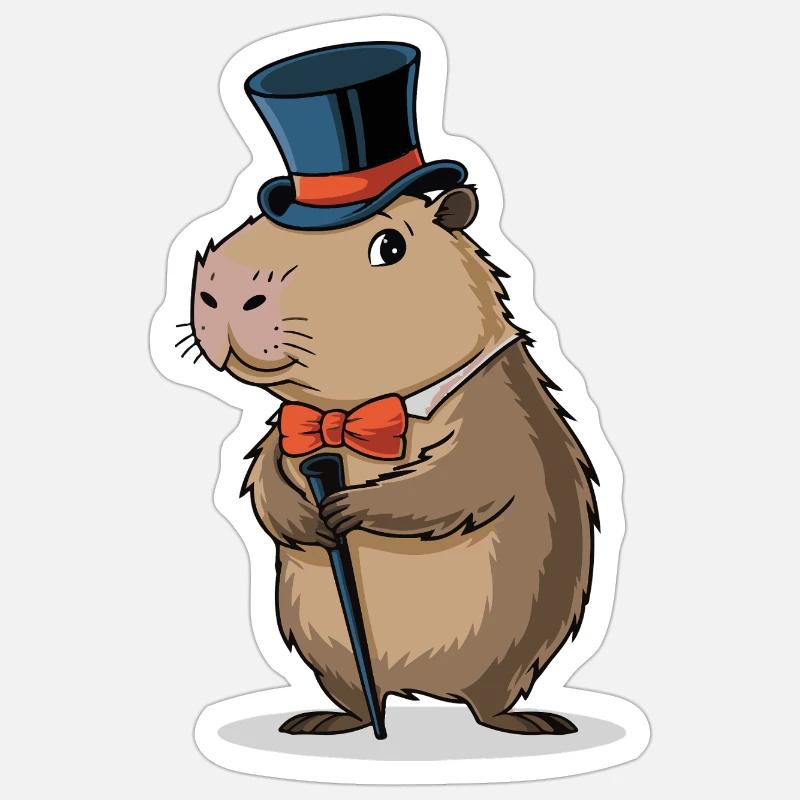 capybara dressed in a dapper suit Sticker size S (10 x 10 cm)