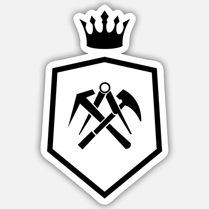 dachdecker wappen - Sticker Größe S (10 x 10 cm) - Mattweiß