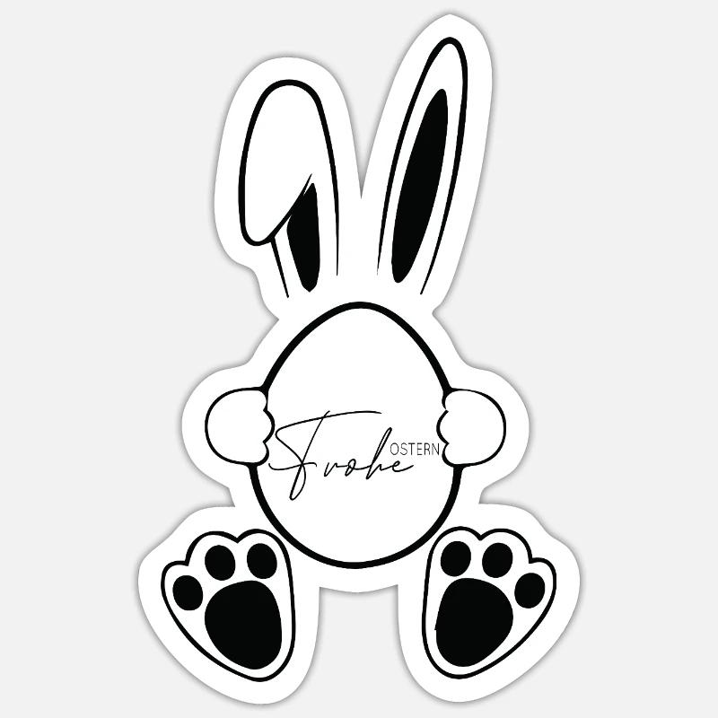 Frohe Ostern 🐰🌸 - Sticker Größe S (10 x 10 cm) - Mattweiß