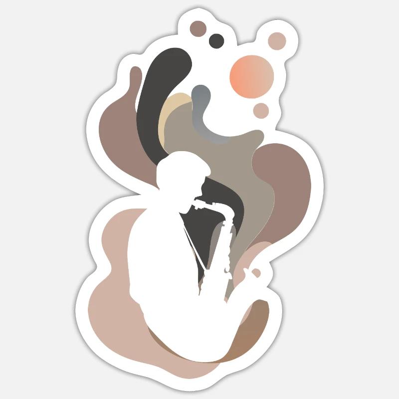Instrument à vent - Sticker taille S (10 x 10 cm) - blanc mat