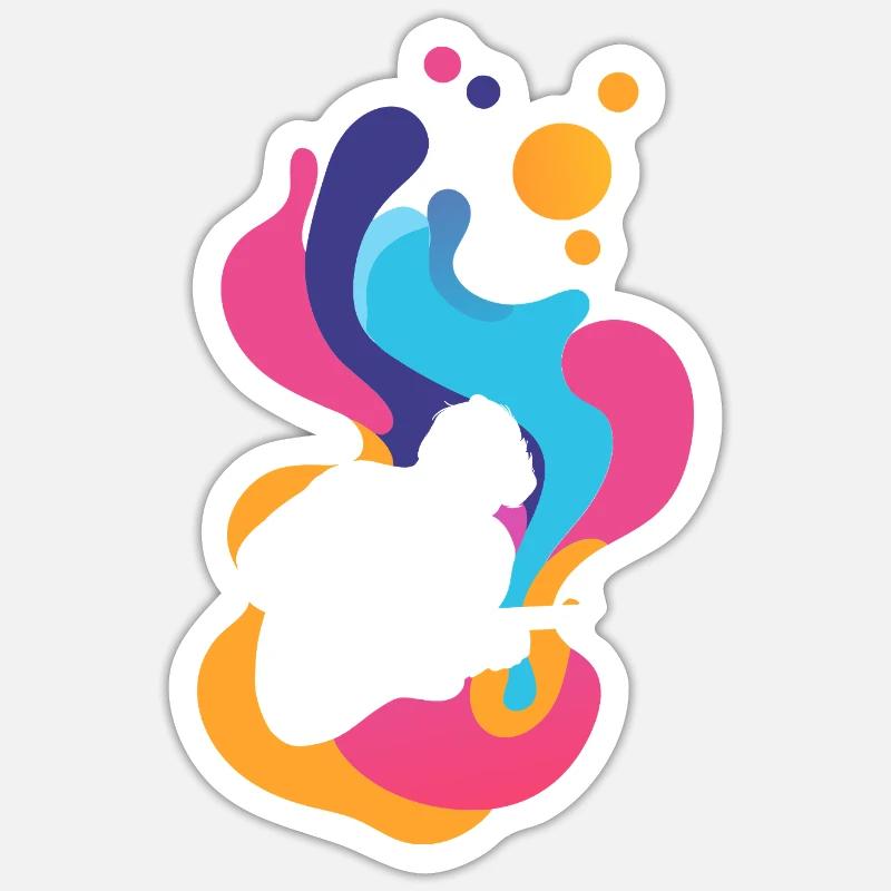 Guitare électrique Basser Shouter - Sticker taille S (10 x 10 cm) - blanc mat
