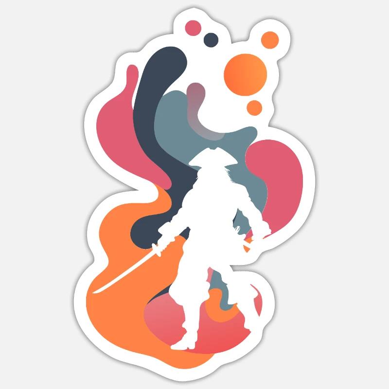 Pirate Pirate - Sticker taille S (10 x 10 cm) - blanc mat