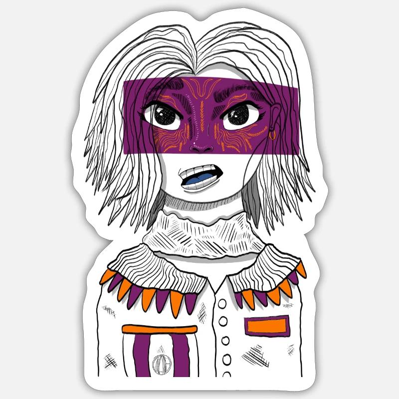 Fille Anime #2 - Sticker taille S (10 x 10 cm) - blanc mat