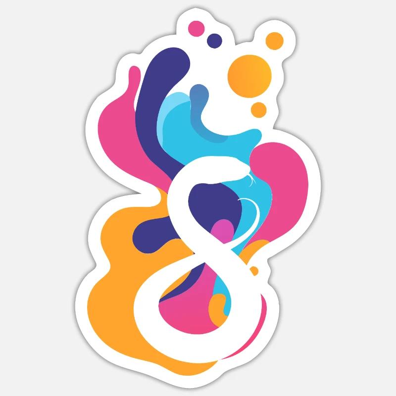 Serpents Serpent - Sticker taille S (10 x 10 cm) - blanc mat