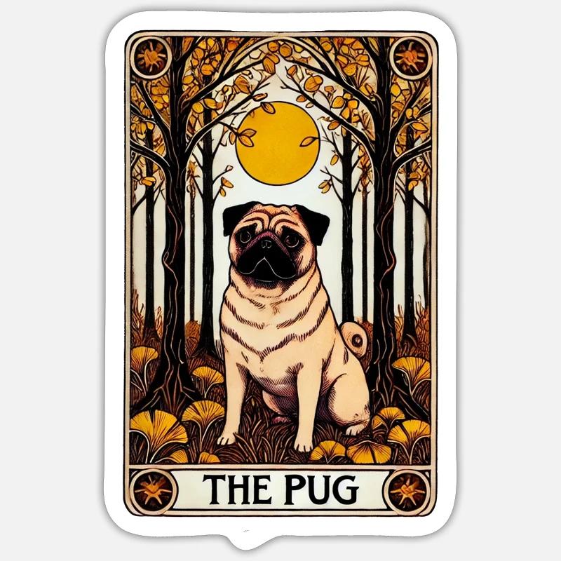 Der Mops - Sticker Größe S (10 x 10 cm) - Mattweiß
