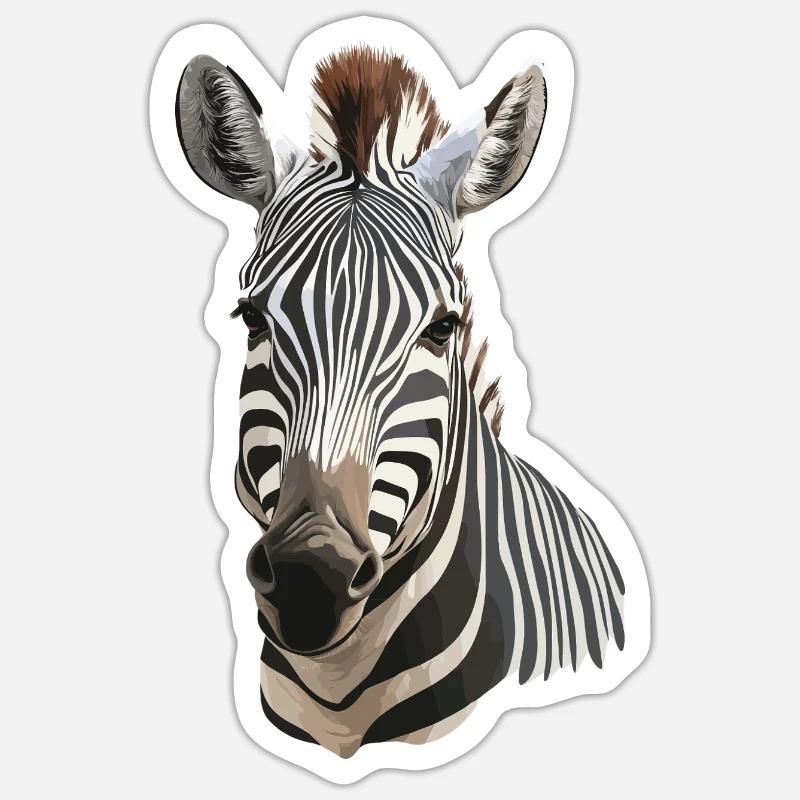 Zebra - Sticker Größe S (10 x 10 cm) - Mattweiß