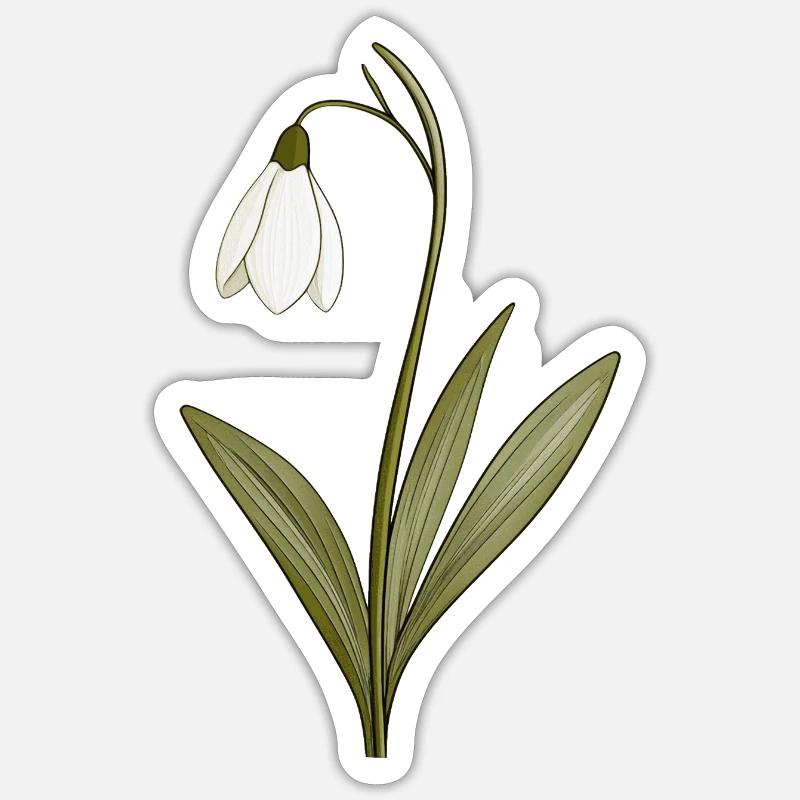 Perce-neige - Sticker taille S (10 x 10 cm) - blanc mat
