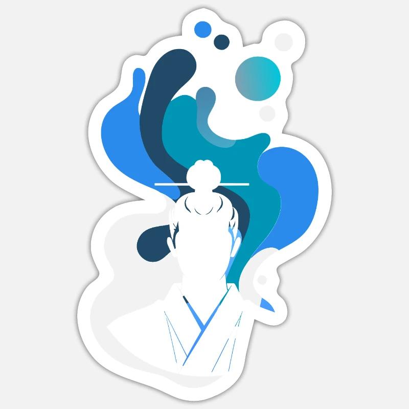Samurai Japan Kendo - Sticker size S (10 x 10 cm) - white matte