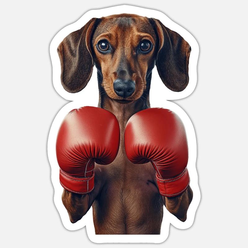 Dackel - Sticker Größe S (10 x 10 cm) - Mattweiß