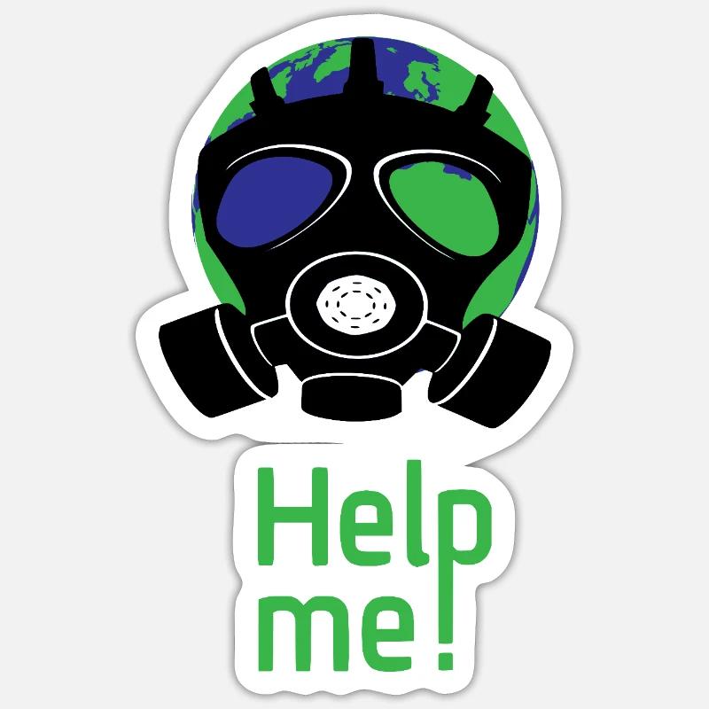 Help me - Sticker size S (10 x 10 cm) - white matte