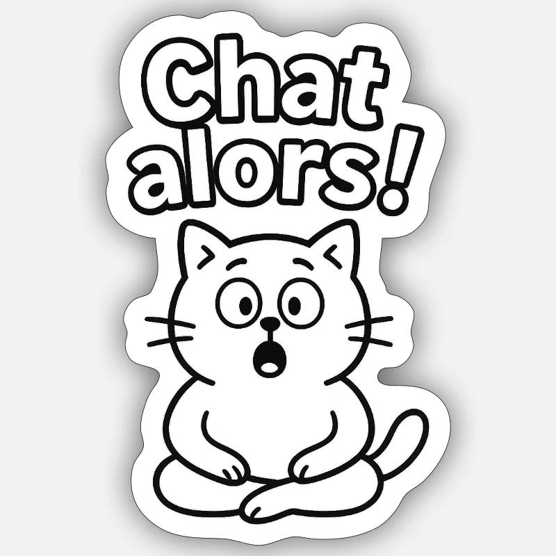 Bild der Katze - Sticker Größe S (10 x 10 cm) - Mattweiß