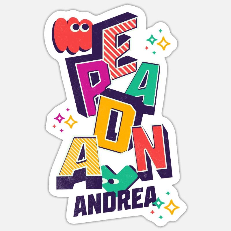 Andrea Name First name Drea Personalized name - Sticker Größe S (10 x 10 cm) - Mattweiß