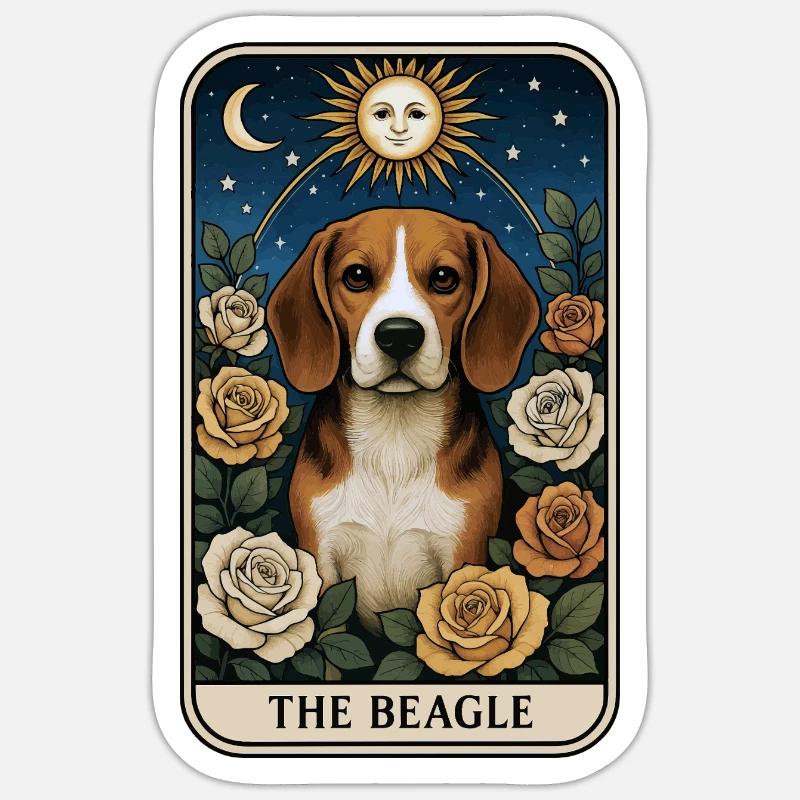 Beagle - Sticker Größe S (10 x 10 cm) - Mattweiß