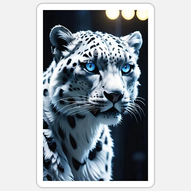 Schneeleopard | Leopard | Raubtier Sticker Größe S (10 x 10 cm)