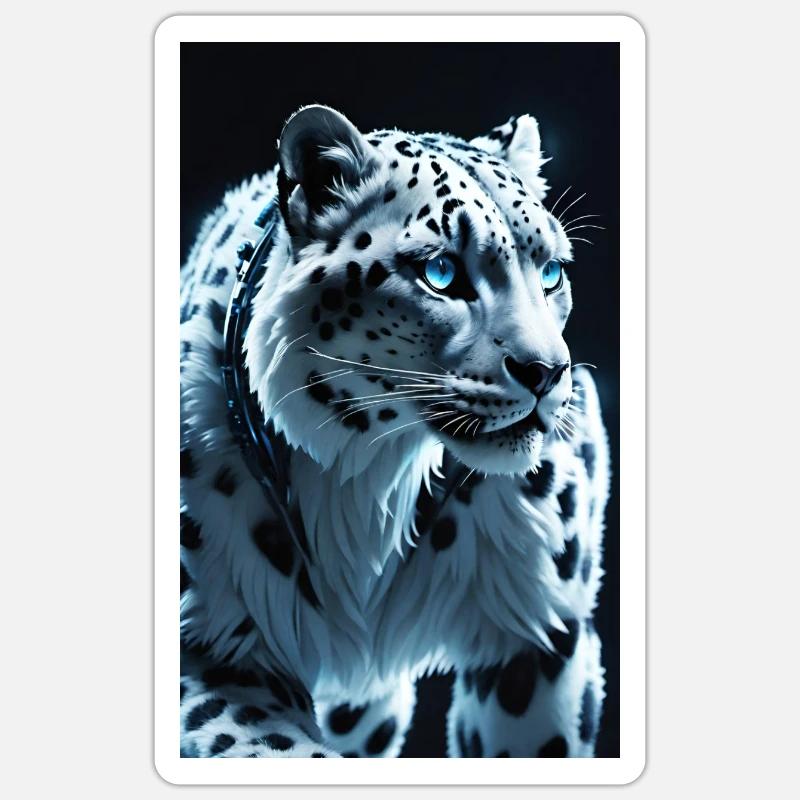 Schneeleopard | Leopard | Raubtier Sticker Größe S (10 x 10 cm)