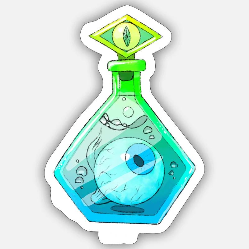 Potion oculaire - Sticker taille S (10 x 10 cm) - blanc mat