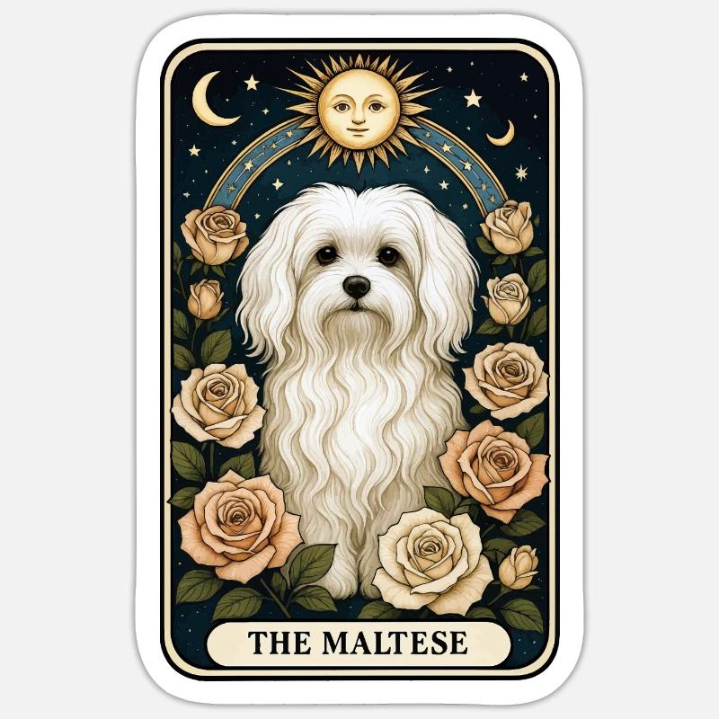 maltesisch - Sticker Größe S (10 x 10 cm) - Mattweiß