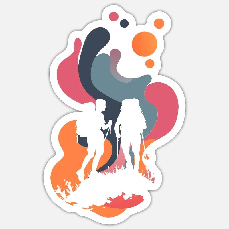 Randonnée Randonnée Sommet - Sticker taille S (10 x 10 cm) - blanc mat