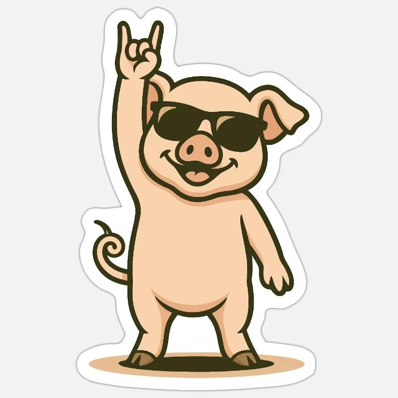 Jupe de cochon avec style - Sticker taille S (10 x 10 cm) - blanc mat
