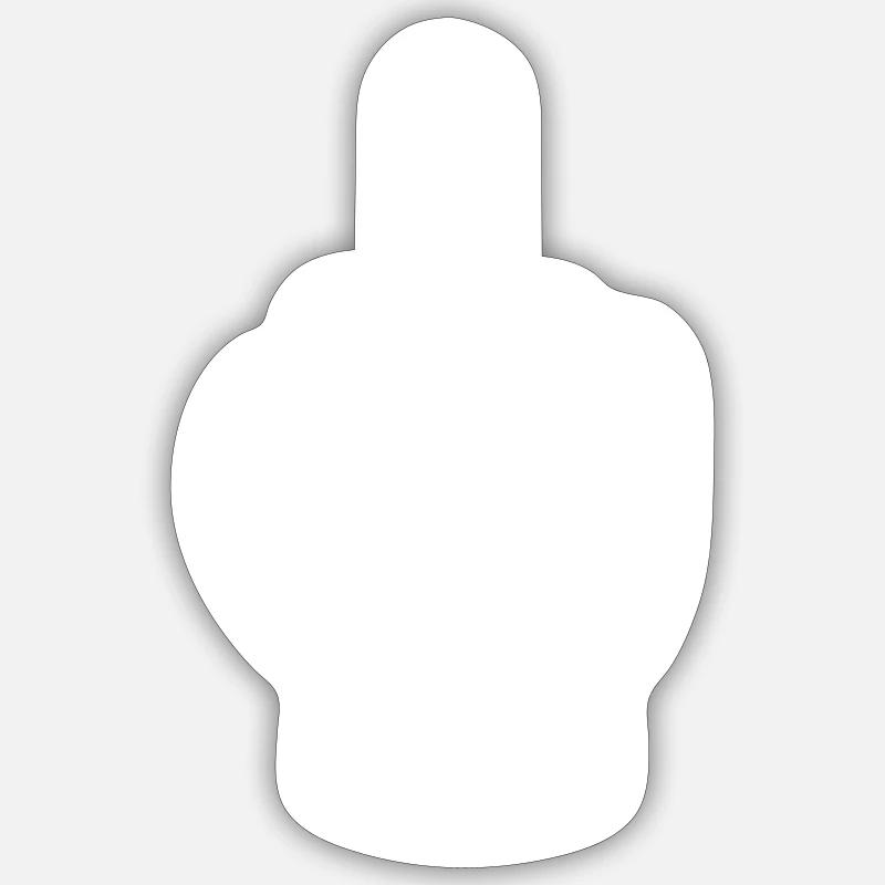 Hand Mittelfinger - Sticker Größe S (10 x 10 cm) - Mattweiß
