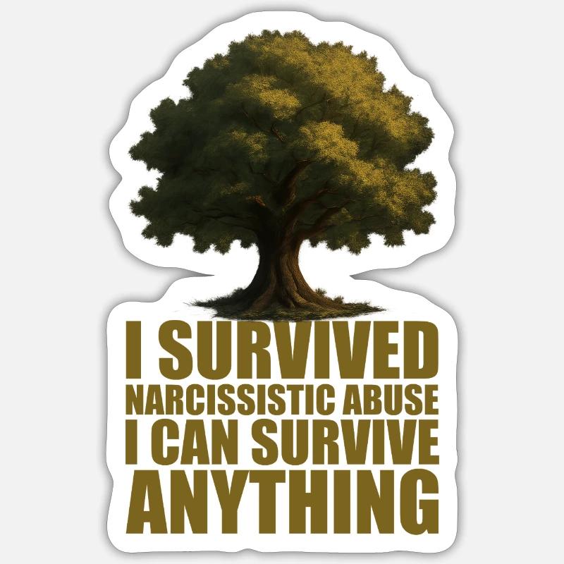 Conception d’arbre de survie résilient - Sticker taille S (10 x 10 cm) - blanc mat