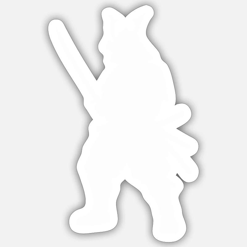 samouraï - Sticker taille S (10 x 10 cm) - blanc mat