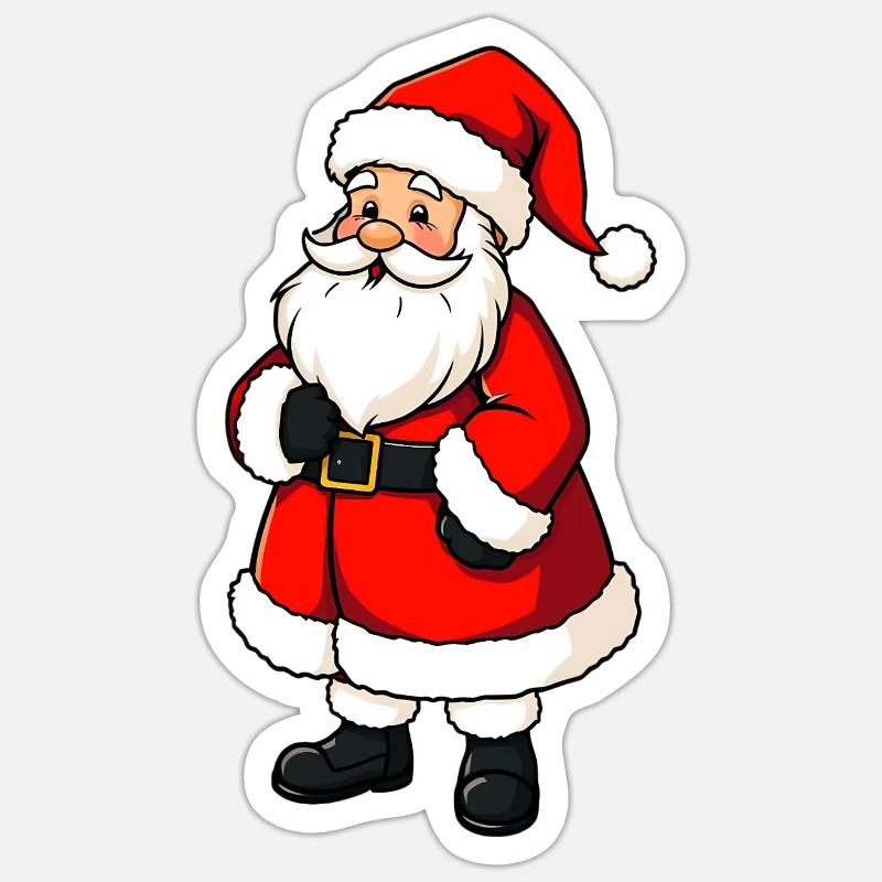 Weihnachtsmann - Sticker Größe S (10 x 10 cm) - Mattweiß