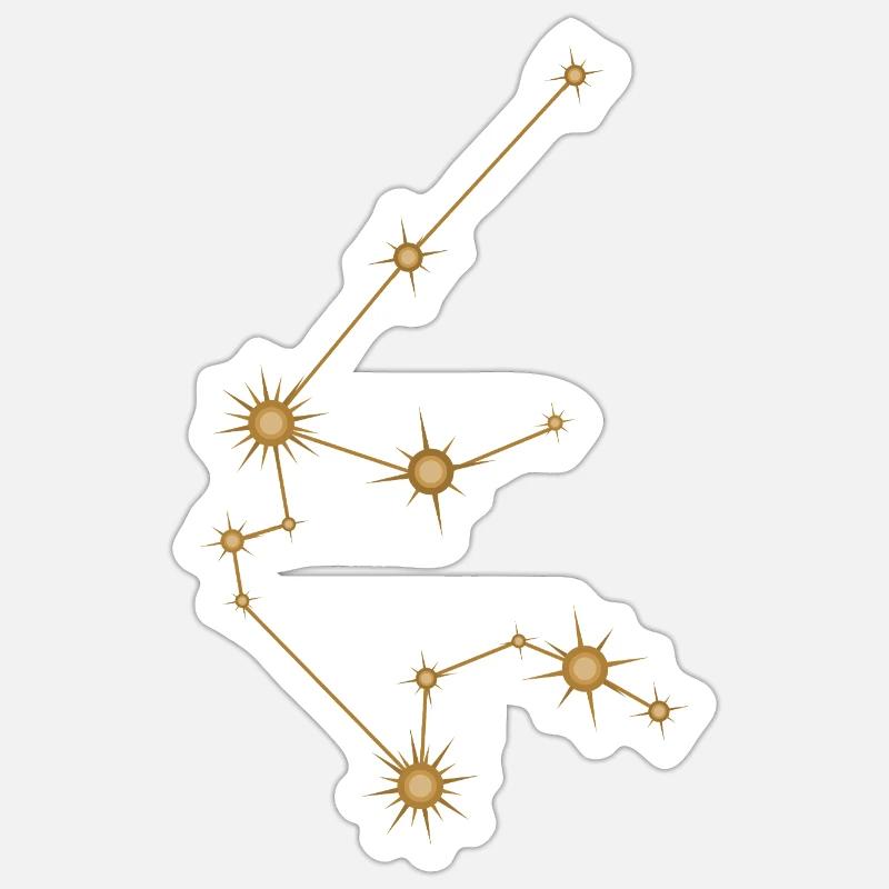 Sternbild Wassermann Sternzeichen Sternzeichen Gold Sticker Größe S (10 x 10 cm)