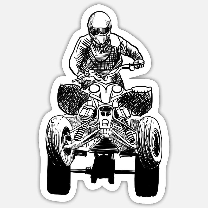 quad - Sticker taille S (10 x 10 cm) - blanc mat