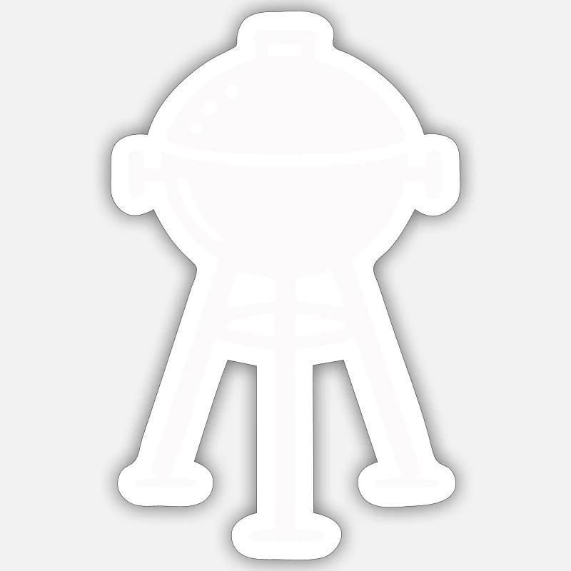 grill - Sticker Größe S (10 x 10 cm) - Mattweiß