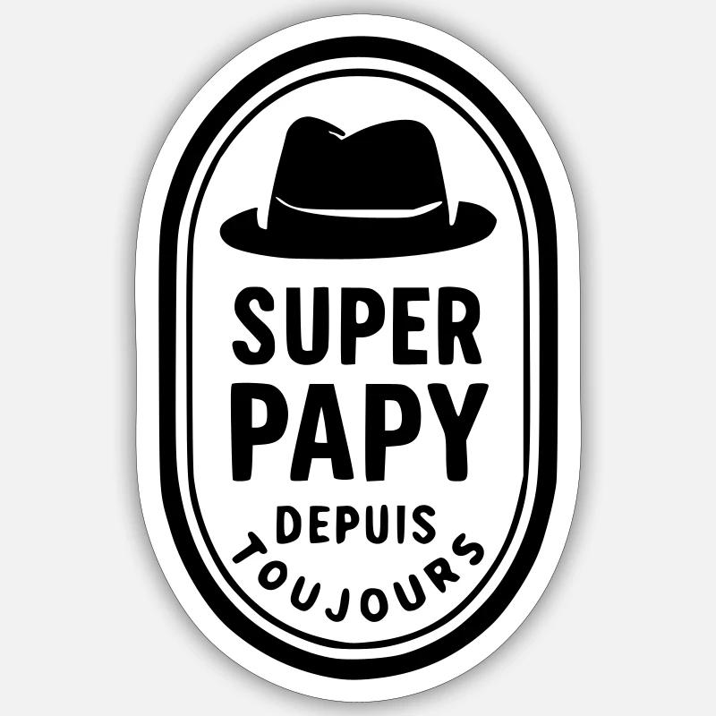Super Opa seit immer - Sticker Größe S (10 x 10 cm) - Mattweiß