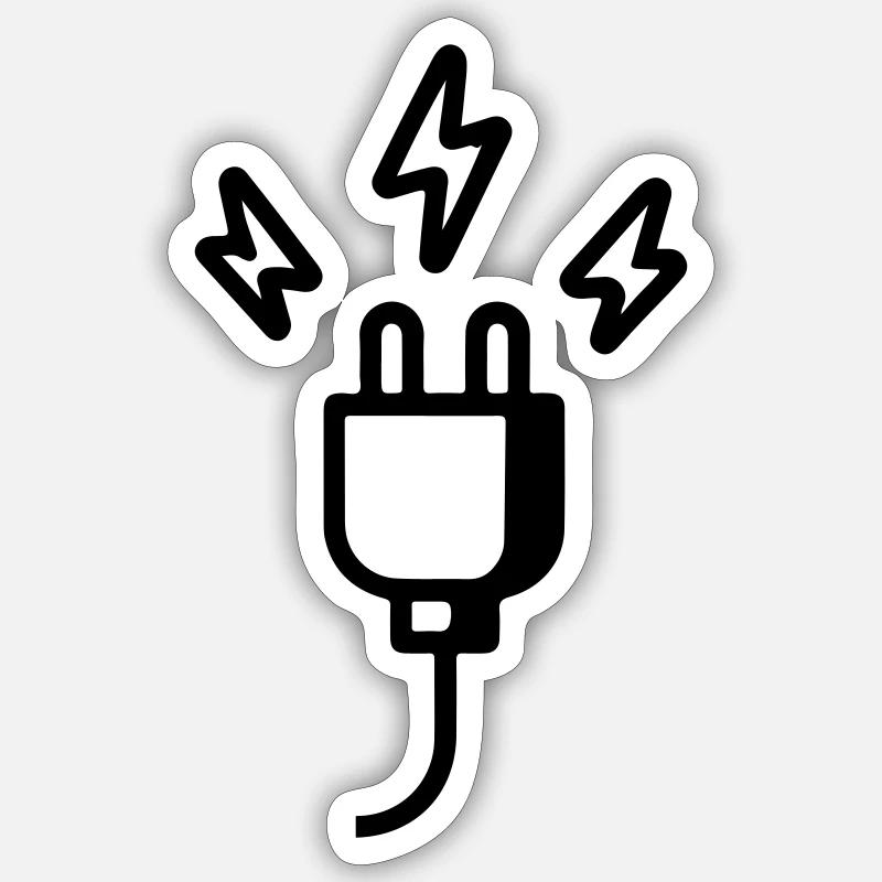 Strom Stecker Symbol Sticker Größe S (10 x 10 cm)