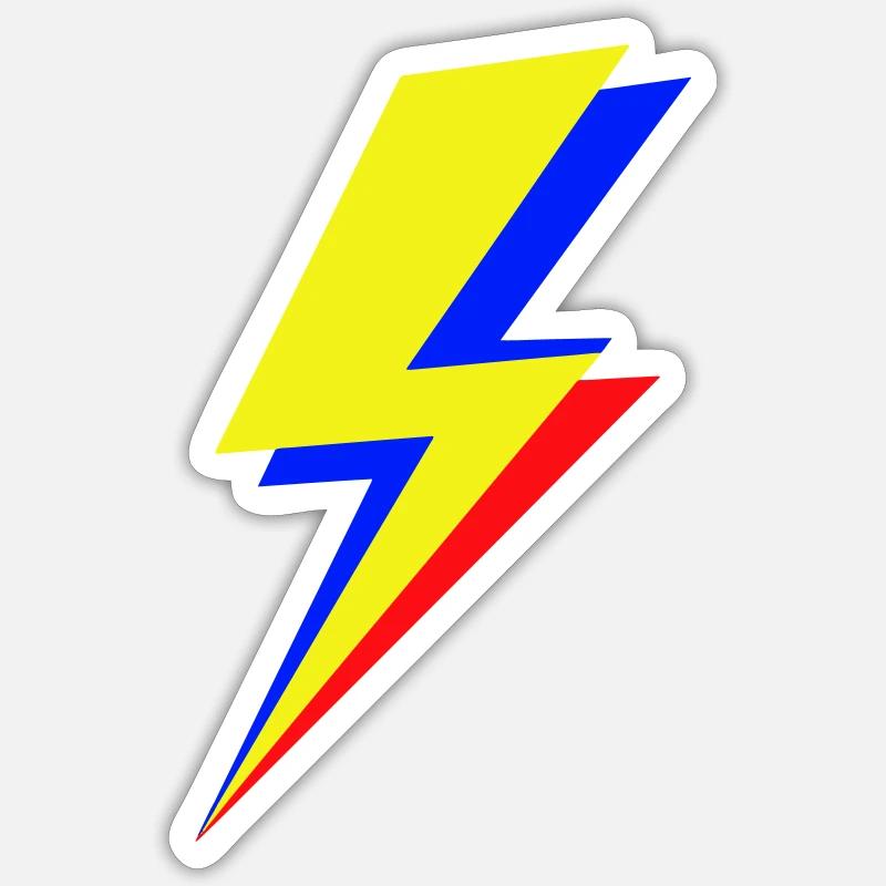 Geometric multicolor lightning bolt Sticker size S (10 x 10 cm)