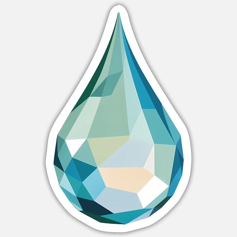 Goutte d’eau - Logo Low Poly cool Sticker taille S (10 x 10 cm)