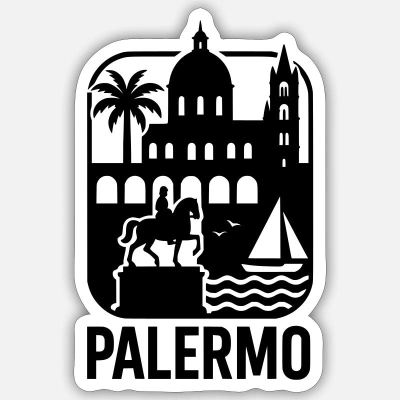 Palermo - Sticker size S (10 x 10 cm) - white matte