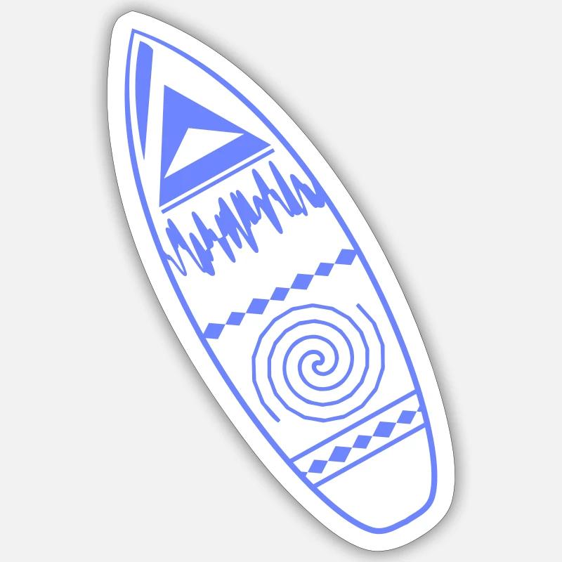 Surfbrett Muster - Sticker Größe S (10 x 10 cm) - Mattweiß