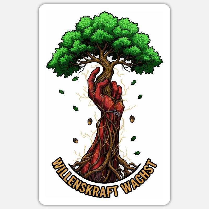 Willenskraft Wachst - Sticker Größe S (10 x 10 cm) - Mattweiß